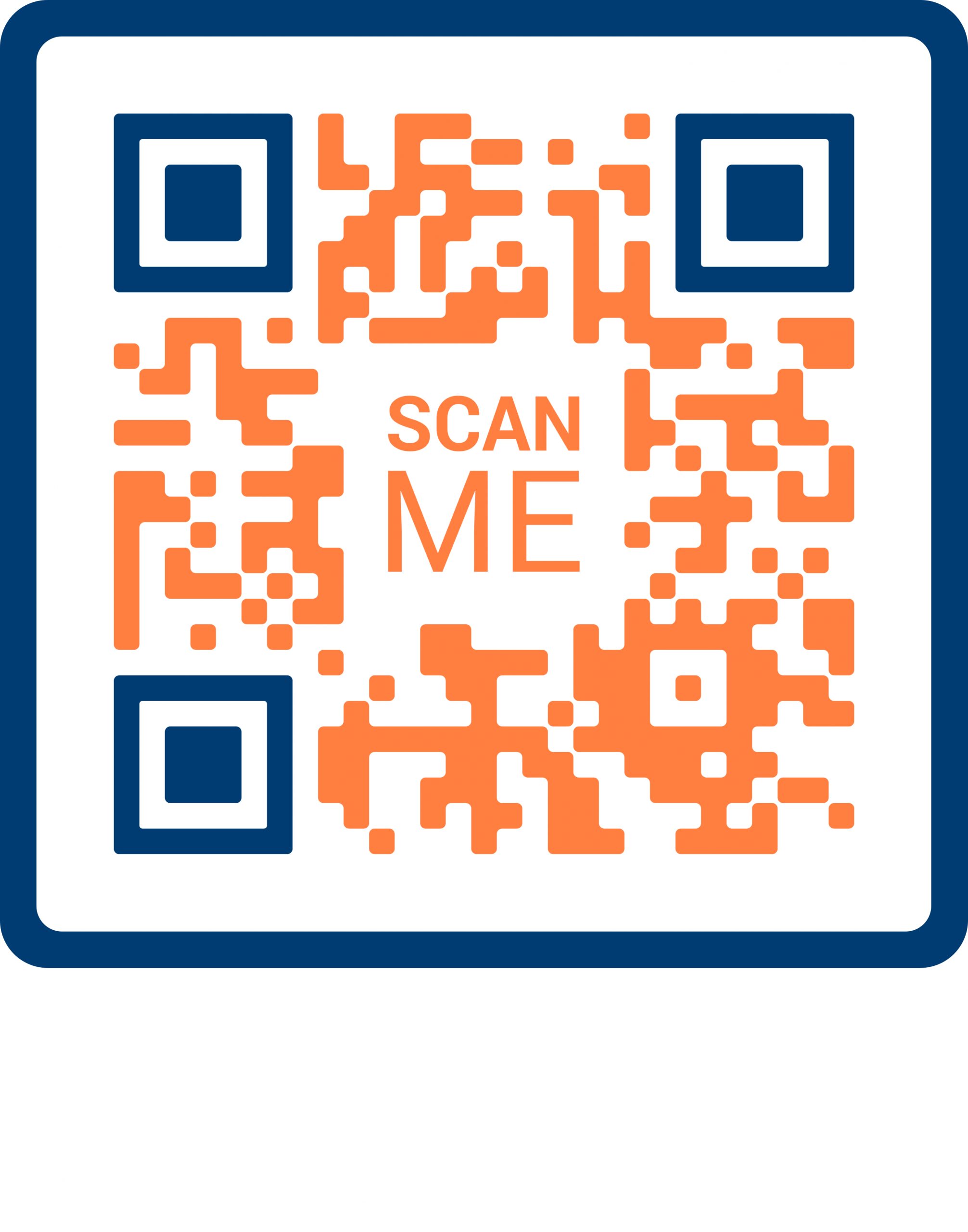 QR code linked to contact details